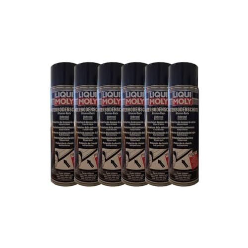 6X LIQUI Moly 6111 Unterbodenschutz Bitumen schwarz Spray Unterboden-Schutz 500m