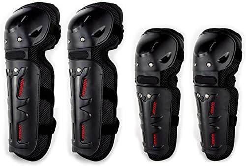 MJY 4 PCS Elbow and Knee Shin Protector Pads ATV Motorcycle Protection Guards