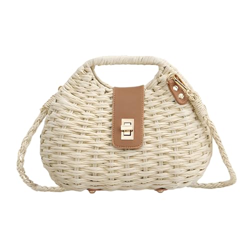 Boho Crossbody Bag for Women, Summer Straw Handbags, Beach Straw Purse Shoulder Handbag for Vacation