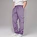 Teen boy Clothes Cargo Sweatpants for Teen Boys Casual Elastic Waist Drawstring Sweat Pants Teens Active Workout Joggers with Pockets Purple Size 13