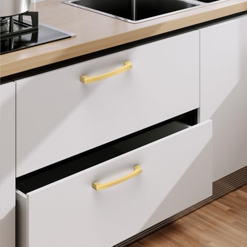 Image of 10 Pack 4 Inch Cabinet Handles - Gold Drawer Pulls & Kitchen Cabinet Hardware