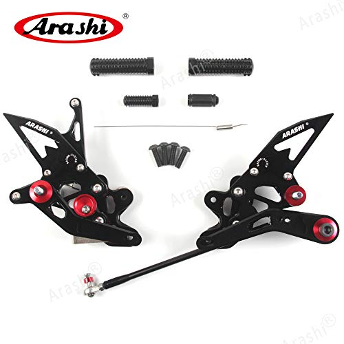 Arashi (Version 2.0) Rearsets For Suzuki Gsxr 600 750 2006-2010 Motorcycle Accessories Adjustable Footrests Foot Peg Rear Sets Gsx R600 R750 Gsx-R 600 750 Gsxr600 Gsxr750 Black 2007 2008 2009 #TOP3