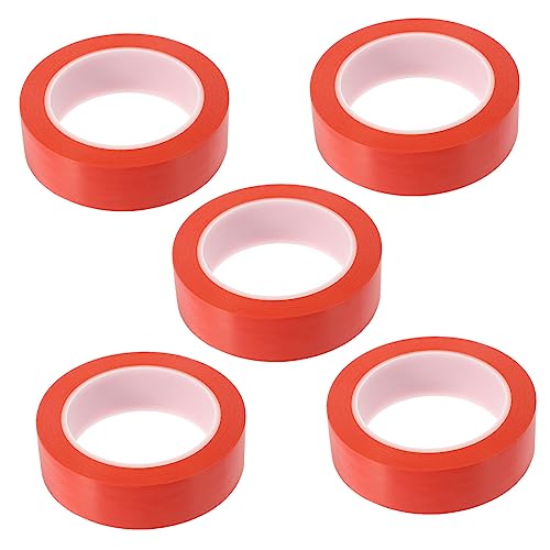 Cabilock 5rollos Cinta Adhesiva Roja Resistente Tracción Para Reparar Embalar Proteger
