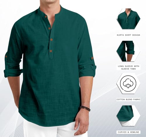 Image of ROYALSCOUT Men's Cotton Blend Full Sleeve Short Kurta Perfect for Traditional Gatherings, Casual Outings, or Everyday Ethnic Wear