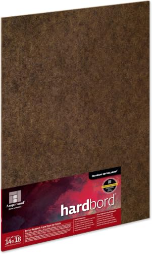 Image of Ampersand Art Supply Hardboard Wood Painting Panel: Museum Series Hardbord, 14 inch x 18 inch, 1 /8 Inch Flat Profile,(Pack of 12)