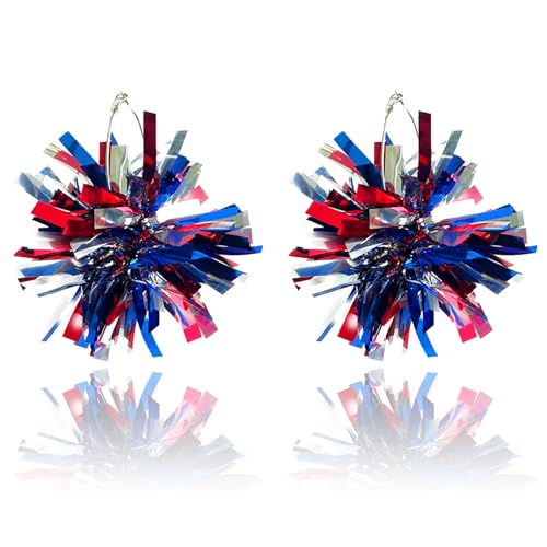 4th of July Patriotic Earrings for Women Red White and Blue Dangle Earrings Independence Day Jewelry Perfect for 4th of July Outfits and Celebrations Accessories USA 250th Anniversary Merchandise by Harry and Henry - Used condition - US$4.79