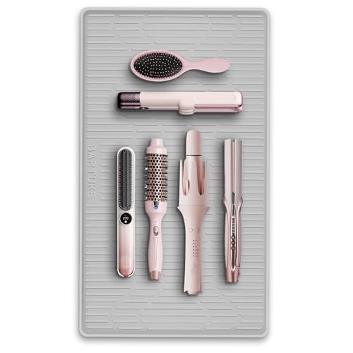 Lorvain Oversize Silicone Heat Resistant Mat for Hair Tools, Large Silicone Mat for Curling Iron...