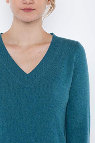 Image of JENNIE LIU Women's 100% Pure Cashmere Long Sleeve Ava V Neck Pullover Sweater