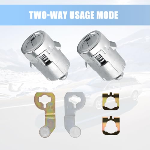 image for HZEL 1 Pair Car Driver and Passenger Door Lock Cylinder Set with 2 Key