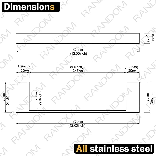Random 12-Inch Hand Brushed Brass Towel Bar, Bathroom Kitchen Towel Rack Sus 304 Stainless Steel, Modern Style Wall-Mounted Brushed Gold Towel Holder 96009-2-12Bg. #TOP1