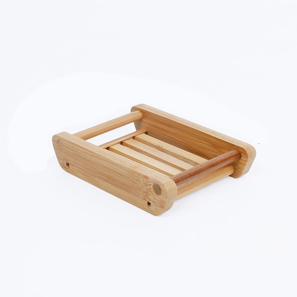 soap tray, Bamboo Case Tray Drain Box Holder for Shower Tools Keep Soap Bars Dry Clean Easy Cleaning(H)