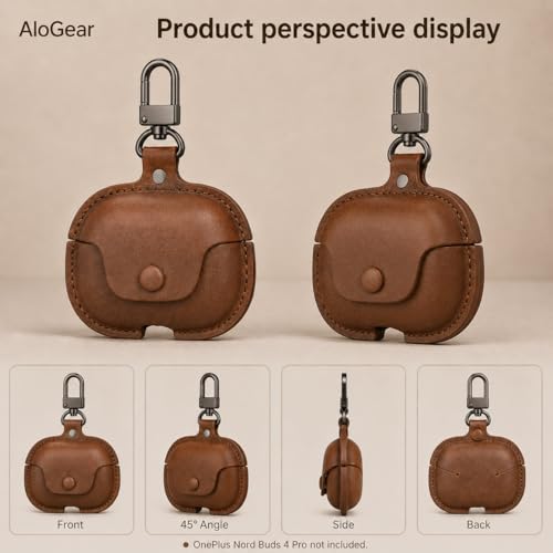 Image of Vegan Leather Business Case Cover for OnePlus Nord Buds 4 Pro (Leather Brown)