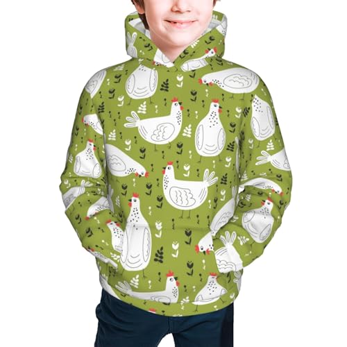 Lovely Chickens Kid Hoodies Boys Sweatshirts Girls Pullover with Pocket3
