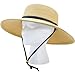 Produktbild Sloggers Women's  Wide Brim Braided Sun Hat with Wind Lanyard - Light Brown - UPF 50+  Maximum Sun Protection, Style 442LB01