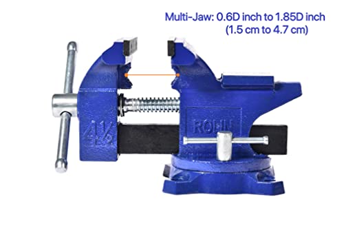 Rolin Vise Bench Vise 4-1/2 Inch With 240 Degree Swivel Base Clamp Tools Home Vises Rotation Base - Image 6