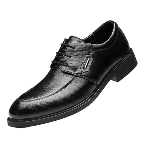 Black Men's Lightweight Comfortable Fashion Dress Shoes Formal Work Business Lace-Up Office Pointed Toe Oxford Shoes