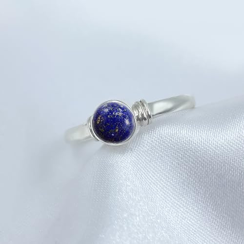 Bague en larimar véritable et argent qui ne noircit pas pour peau sensible