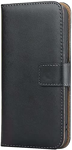 Étui iPhone 13 cuir véritable anti choc rabat magnétique béquille