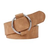 XZQTIVE Women Suede Belt Fashion Leather Belts With Silver Buckle Ladies Waist Belt For Jean Pant