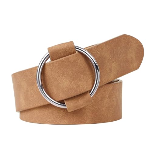 XZQTIVE Women Suede Belt Fashion Leather Belts With Silver Buckle Ladies Waist Belt For Jean Pant