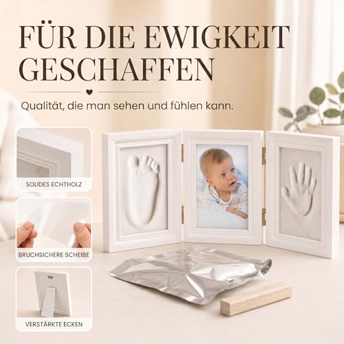 all Kids United® Baby Bilderrahmen Abdruckset Gips 40x23cm Hand & Fuß – Ansicht 3