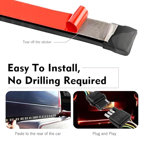 Image of 1 PC Pack-1 Led Tailgate Light Bar, Triple Row 60 inch High Brightness Turn Signal Brake Reverse Light Strip, 12 V Waterproof Cool Streamer Decorative Lights, Universal for Most Cars Trailers RVs