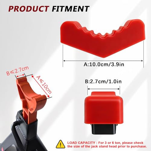 Image of AUTOXBERT 2Pcs Jack Stand Rubber Pad Universal Red Car Lift Pads Adapter Repair Tool 6 Ton Frame Rail Jacking Stand Pinch Support Protector (Pack of 4)