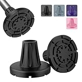 supregear Rubber Walking Stick Ends 19 mm Heavy Duty, Anti-Slip Durable Ferrules All Terrain, Extreme Grip Replacement Feet Caps, Widen Cane Base with Metal Insert for Seniors Elderly, 2-Pack, Black