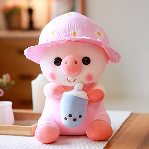 23cm Plüschtier Schwein, Kawaii Plüsch Kissen mit Bubble Tea Kuscheltier Gefüllt Plüsch Schwein Umarmungkissen Shiba Inu Plüschtier Kawaii Plushie Stofftier Spielzeug für Kinder Geschenke – Bild 4