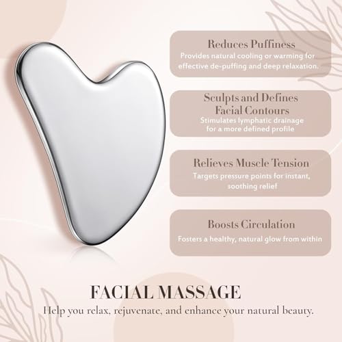 Image of Aerowave Advanced Gua-Sha Stainless Steel Tool for Face & Neck | Lymphatic Drainage, Facial Toning, Skin Firming & Anti-Aging Care