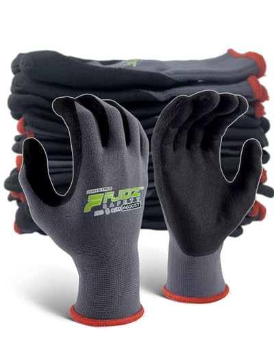 FJDZ SAFETY Work Gloves and Women, 12 Pairs Breathable Foam