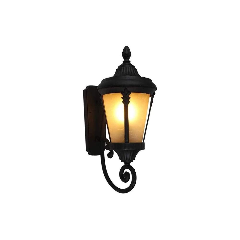 Lumière murale extérieure étanche E27, luminaire traditionnel noir en verre pour terrasse et jardin