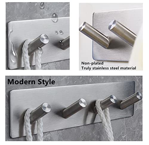 Key Hooks For Wall Apartment Decor Adhesive Key Rack For Wall With 4 Key Hooks,Fulliny Key Holder For Wall Decor No Damage Wall Hangers,Stainless Steel Heavy Duty Adhesive Hooks For Hanging,Sliver #TOP1