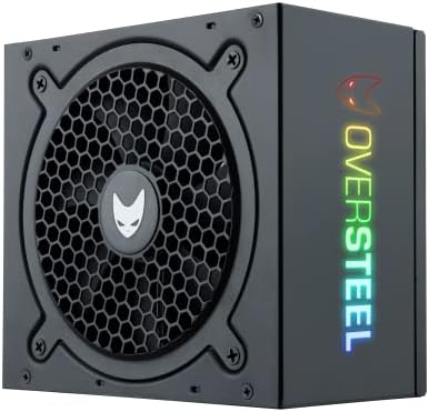 Oversteel - Quantum Alimentatore 750W A-RGB Full Modular 80+ Bronze, raffreddamento ottimizzato, pannello laterale illuminato RGB, gestione dei cavi, colore nero