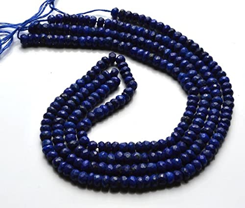 Lapis lazuli micro faceted rondells beads 3.5mm naturelle pour bijoux
