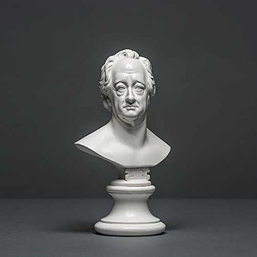 Johann Wolfgang von Goethe Skulptur aus hochwertigem Zellan, echte Handarbeit Made in Germany, Büste in weiß, 17cm Cover