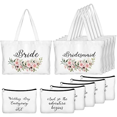 Sanwuta 6 Set Bridesmaid Tote Bag Bridesmaid Gifts Cover