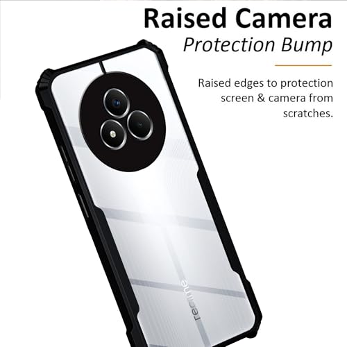 Image of Amazon Brand - Solimo Clear Back Cover Case for Realme Narzo 80 Pro 5G | 360 Degree Protection | Transparent Back Cover Case for Realme Narzo 80 Pro 5G (PC & TPU, Black Bumper)