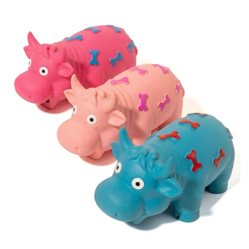 TTCOLATOPIA 3 Pack Pig Squeaky Dog Toys, Durable Natural Latex Rubber