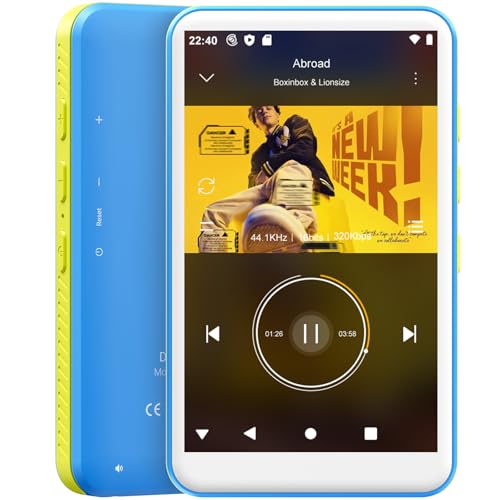 Image of 128GB MP3 Player with Bluetooth and WiFi, 4.0 Inch Touchscreen MP4 Players, Android 13 MP3 Player with Spotify, Deezer, Audible, App Store, Browser, HiFi Music Player with Speaker, up to 1TB