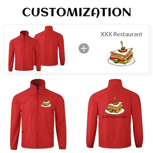 Windbreaker Jacket Custom Your Logo Text Waterproof Lightweight Workwear Outdoor Team Work Uniform3
