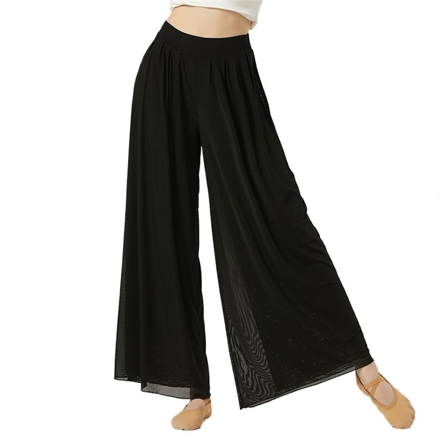 Pantalon de danse moderne respirant en maille taille haute fini les vêtements inconfortables