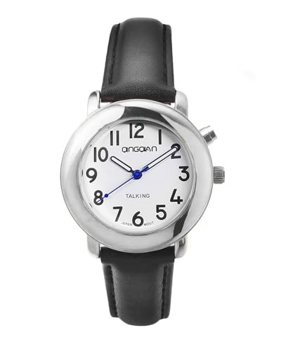 QINGQIAN Reloj parlante de voz en inglés para ciegos, discapacitados visuales o ancianos, hebilla de succión magnética, tamaño de ropa de mujer, 100%, 100%