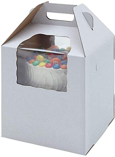 W Packaging Plain Tall White/Kraft Cake-Carrier Box 14