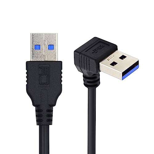 chenyang USB 3.0 Cable USB 3.0 Type A 90 Degree Down Angled Extension Data Cable 40cm, Black - Image 2