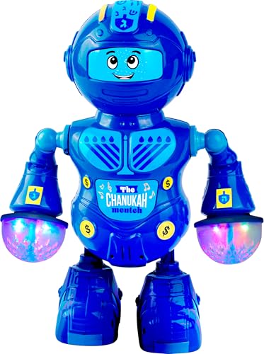 Izzy 'n' Dizzy Chanukah Robot - Great Hanukkah Gift for Kids - Chanukah Mentch Dancing & Singing Robot Toy with Projector