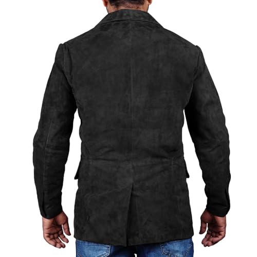 Image of Suede Leather Blazer for Men Suede Sport Coat for Men Blazer Suede Leather Jacket Blazer Coat for Men