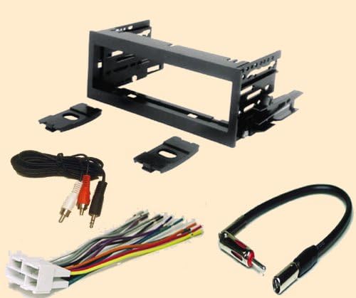 Fits Cadillac Escalade 1999 2000 2001 2002, Stereo Wiring Harness, Dash Install Kit Faceplate, with FM Antenna Adaptor (Combo Complete Aftermarket Stereo Wire and Installation Kit)