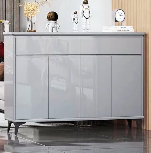 Image of ONETON Glossy Light Grey Contact Paper Decorative Self Adhesive Counter Top Peel and Stick Wallpaper for Kitchen Cabinets Shelf Drawer Liner Desk Dresser (Light Gry Glossy WP, 12x120 inch)