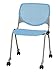 KFI Seating Poly Stack Chair with Casters and Perforated Sky Blue